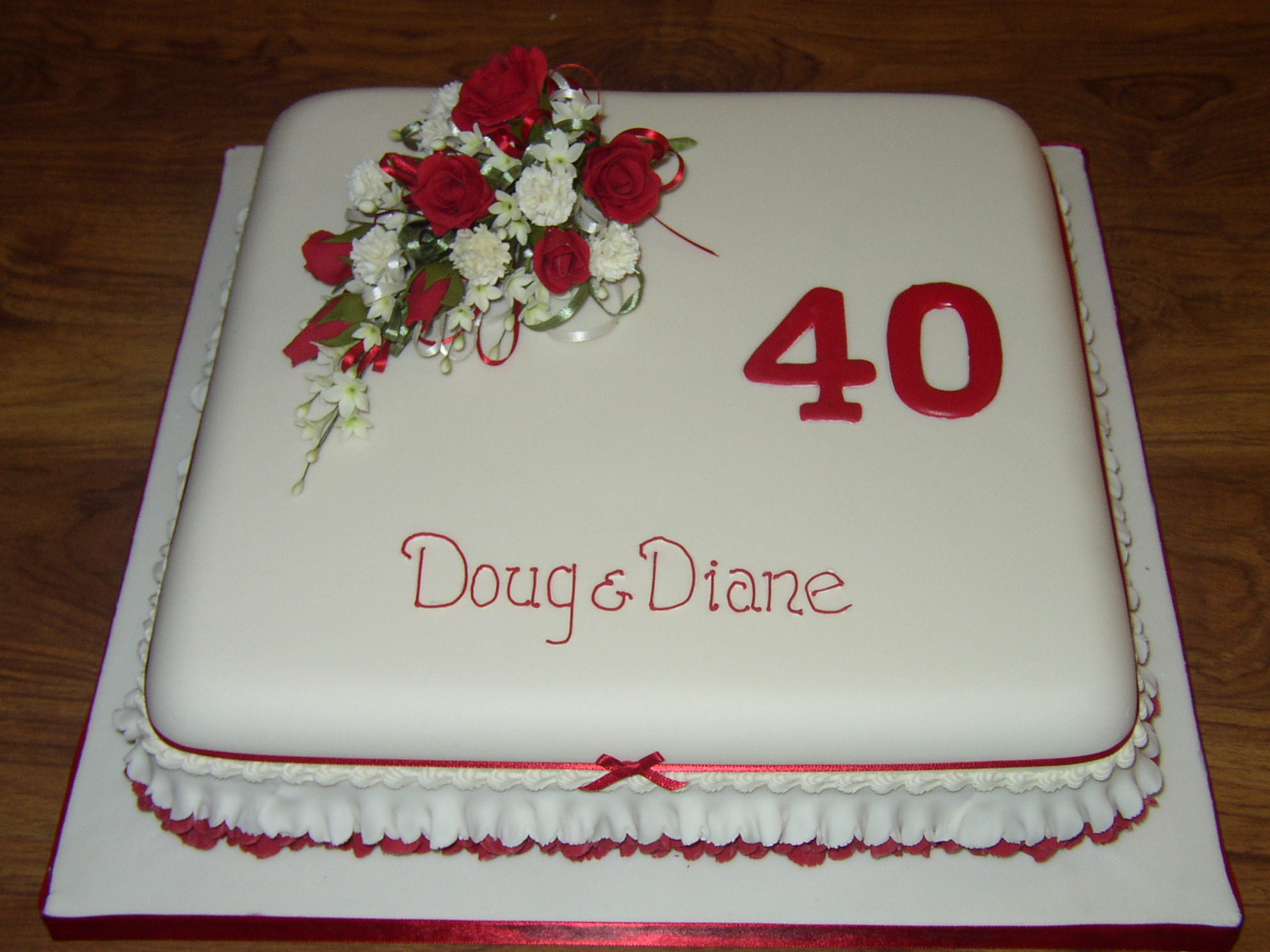 Торт на рубиновую свадьбу 40 лет