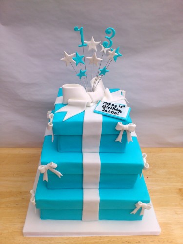 3 Tier Tiffany Inspired Birthday Cake