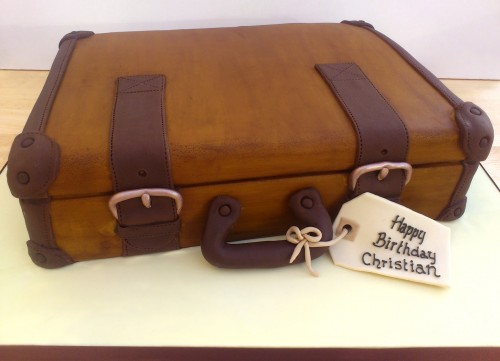 vintage suitcase novelty birthday cake
