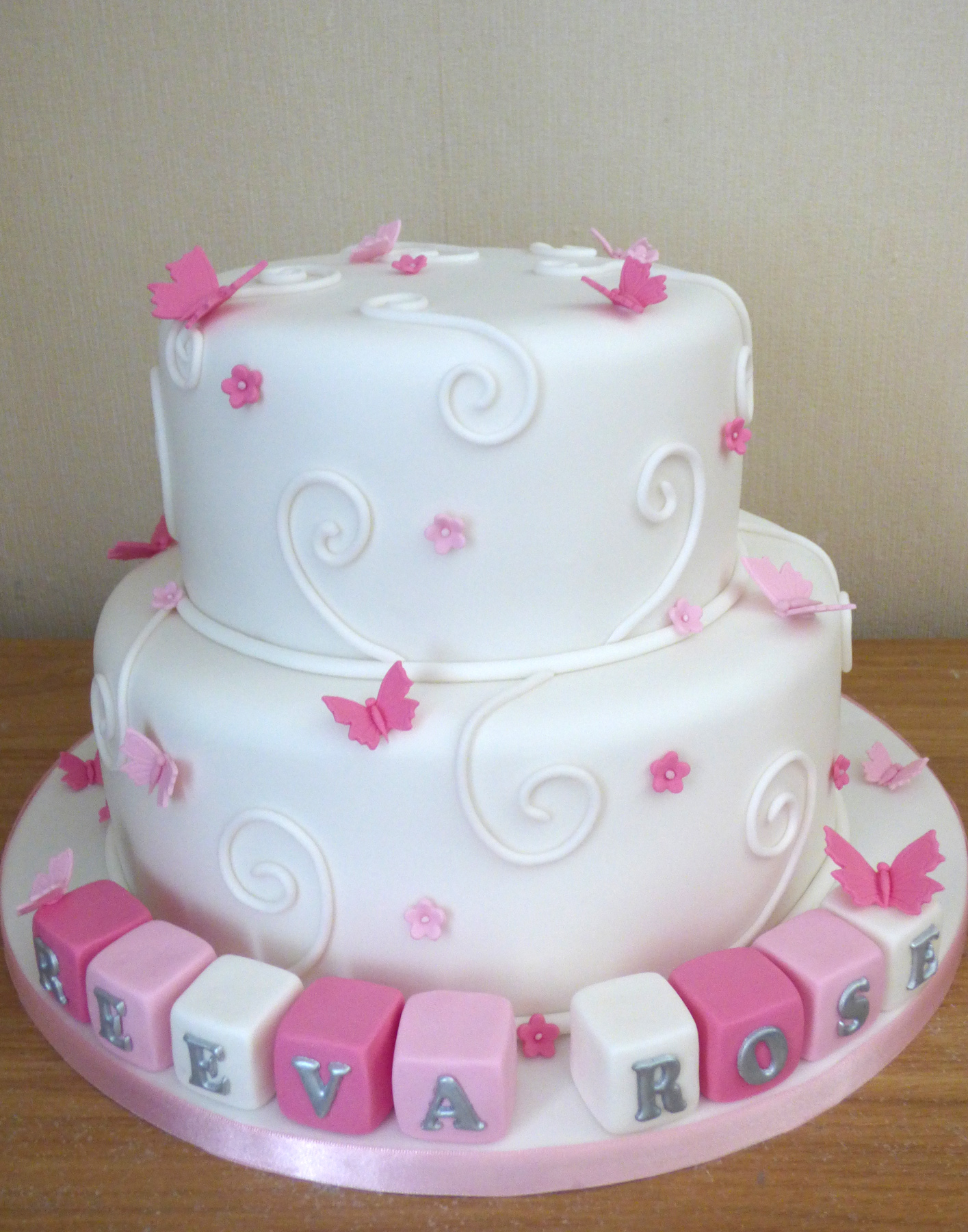 Two-tier Christening Quilted Cake - CakeIndulge PH