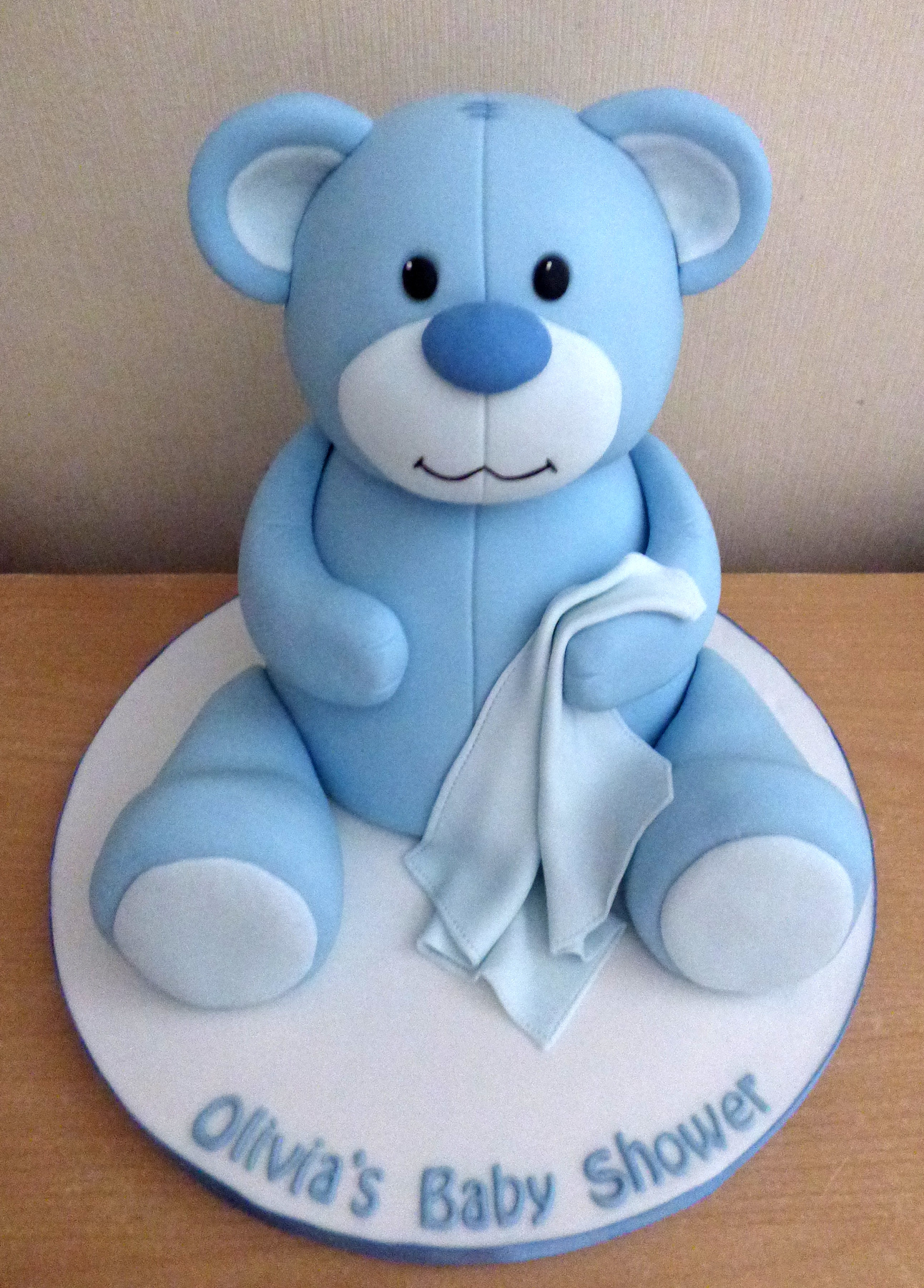 Teddy Bear Baby Shower white Cake -Oh Baby- 1 bear & Spheres-2 Tiers Cake –  Pao's cakes
