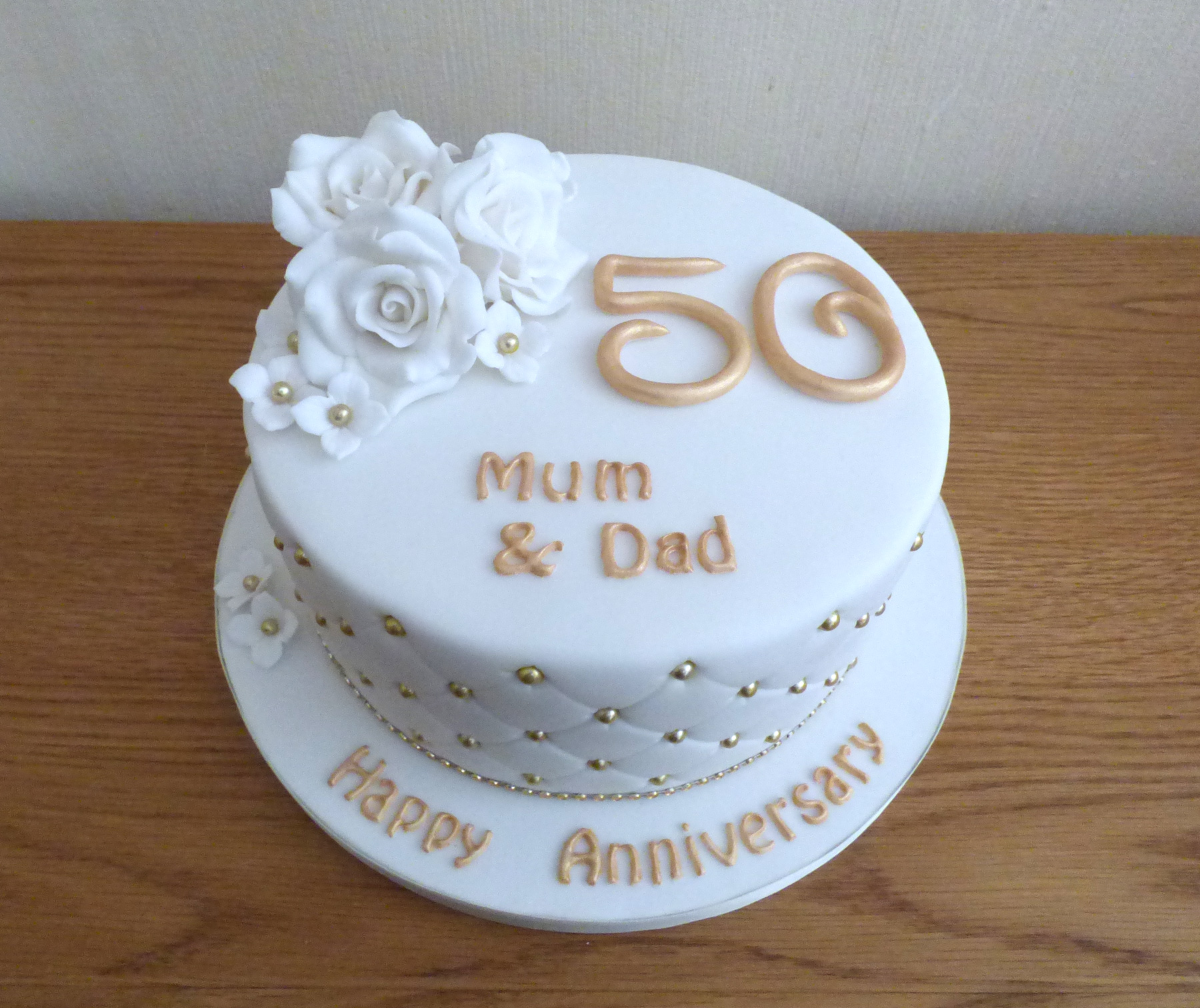 Golden Wedding Anniversary Cake - Decorated Cake by - CakesDecor