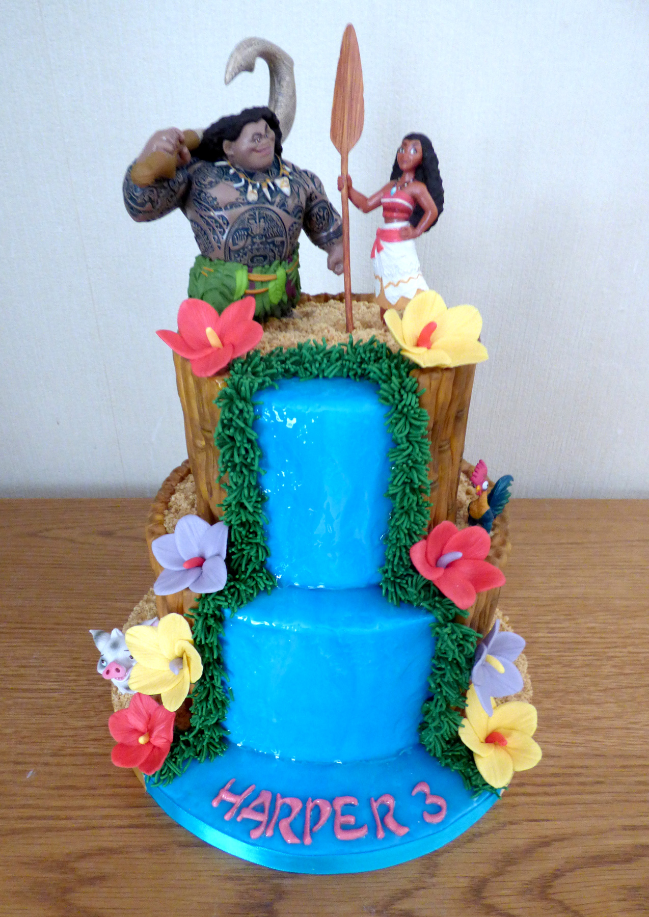 2 tier Moana Birthday cake - Karen's Cakes