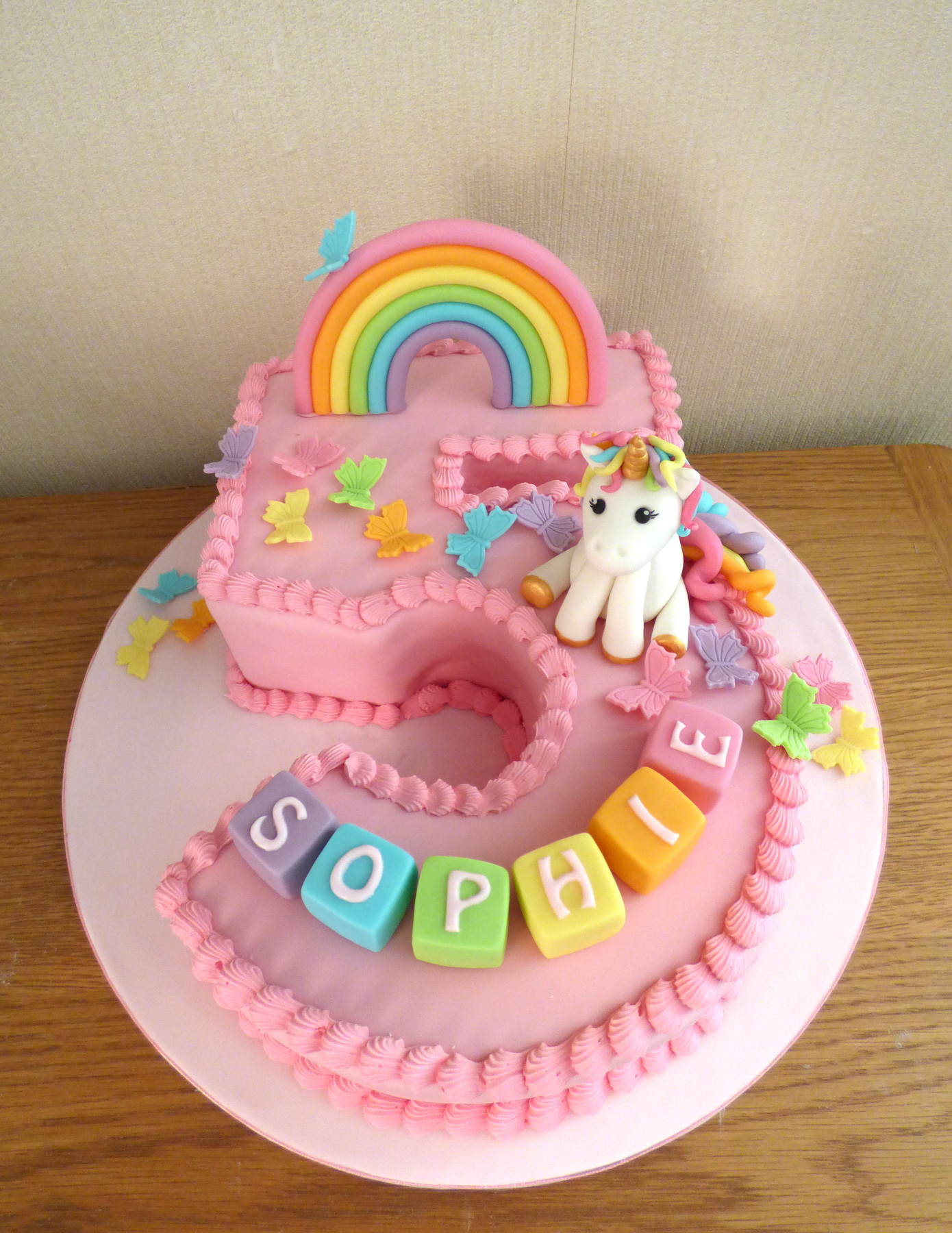 Large Unicorn & Rainbow Happy Birthday Cake Topper - Baking Buddies